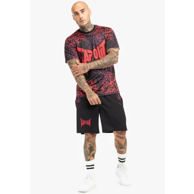Imagen de Tapout Rootstock Camiseta Funcional, Negro/Rojo/Berenjena, 3XL para Hombre