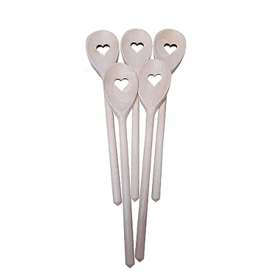 Imagen de 10 x Cucharas de Madera Cuchara Espátula Hornear Tasting Cooking Heart Love 30 cm