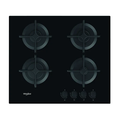 Imagen de Placa de Gas Whirlpool GOB 616/NB, 4 zonas, natural, 59 cm, Negro