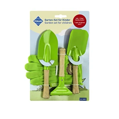 Imagen de Pebaro GAR1 Juego de 2 Palas, 1 rastrillo, par Guantes, jardinería, Color Verde (Peter Bausch GmbH &amp; Co. KG