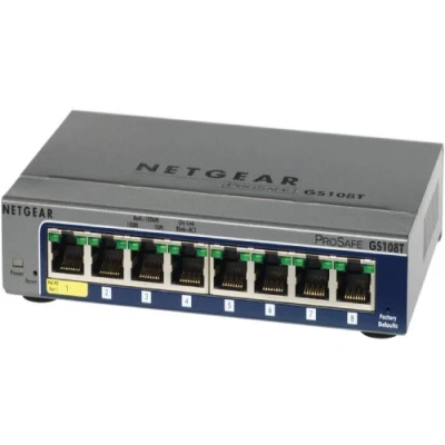 Imagen de Netgear GS108T 200GES Switch gestionable Smart Pro de 8 Puertos Gigabit, Color Gris