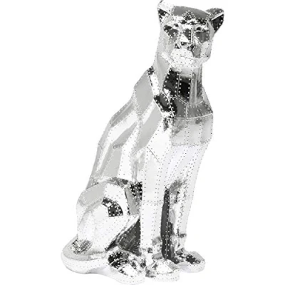 Imagen de Kare Deko Chrome Figura Decorativa, Sitting Cat Rivet, Plata, 82 x 43 36 cm