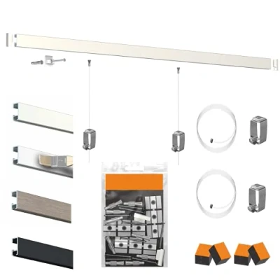 Imagen de Pack Cimaise Click Rail Artiteq Colgador de mesa alta gama (6 metros, aluminio anodizado)