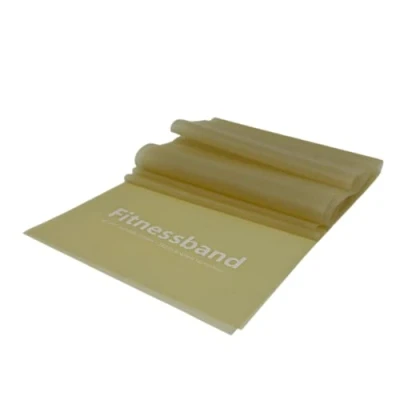 Imagen de ATC Handels GmbH Banda de Fitness 1,5 m, 2,5 5,5 m y 25 x 15,5 cm en 6 grosores Diferentes Resistencia, Ejercicio, Deportiva Yoga, Super Ligero Beige