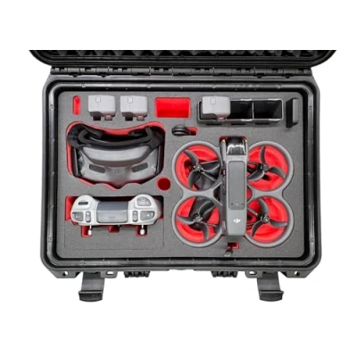 Imagen de mc cases Maleta para DJI Avata 2 Fly More Combo Impermeable a prueba de golpes Goggles 3, RC Motion 3 &amp; FPV Mando distancia accesorios, fabricado en Alemania, Negro , Estuche