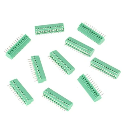Imagen de Samfox Conector de Bloque Terminales PCB Tornillo paso 12 Pines 2.54 mm, Paquete 10 Verdes