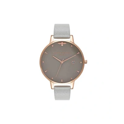 Imagen de Olivia Burton Reloj Analógico de Cuarzo para mujer con Correa en piel Gris OB16AM87