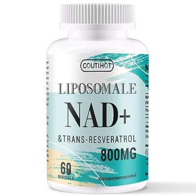 Imagen de Suplemento NAD+ liposomal 500MG con trans resveratrol 300MG Alta absorción 60 microgeles vegetales Apoyo antienvejecimiento, cognitivo y energético ( Cápsula blanda Count)