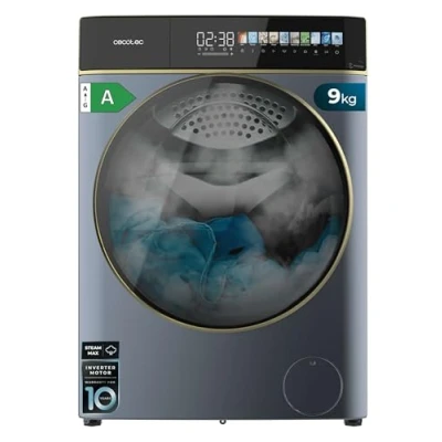 Imagen de Cecotec Lavadora 9Kg Carga Frontal Bolero DressCode 9900 Inverter FullColor Ice Blue A. Acabado Azul 1400 Rpm, Pantalla 10,3&quot;, 11 Programas, Inverter, SteamMax, Clase A