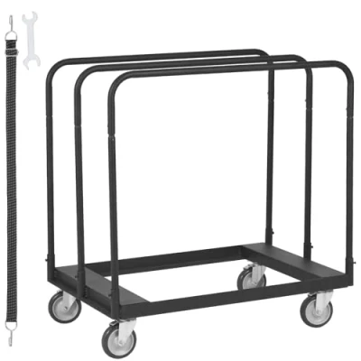 Imagen de VEVOR Carro para Manipulación de Paneles Yeso Capacidad Carga 680 kg Portaplatos con Ruedas Giratorias 360, Móvil Construcción, Garaje, Hogar, Almacén