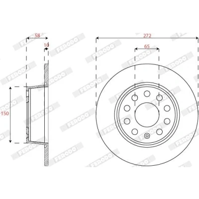 Imagen de FERODO DDF2825C Disco de freno 272 10 5 macizo revestido sin tornillos SEAT: Leon III SC, Hatchback, ST, SKODA: Karoq SUV