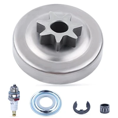 Imagen de 3/8 &quot; 7 dientes Tambor de embrague Cojinete agujas Kit para Stihl 034 036 039 MS310 MS360 MS390 Motosierra Repuestos con Arandela Acortar Bujía 1125640 2000, 2004