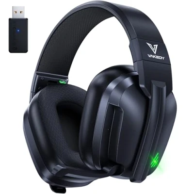 Imagen de Vakedy 🥇 HW11 auriculares inalámbricos para juegos PS5, PS4, PS4 Pro, Nintendo Switch, Mac, Bluetooth 5.3, con micrófono cancelación de ruido,