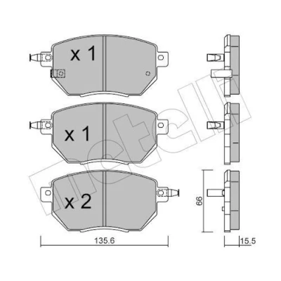 Imagen de Juego de pastillas METELLI 22 0741 0