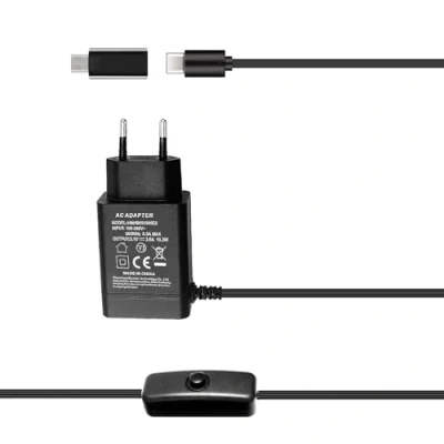 Imagen de Bruphny Cargador para Raspberry Pi 3/4, de 5.1V / 3A USB C con Conector ON/Off 3 4 Modell B,para