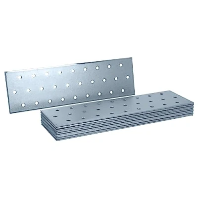 Imagen de HELPMATE 12 placas perforadas de 60 x 200 mm Conector plano galvanizado y azul pasivado madera con excelente protección contra la corrosión, estable duradero Fácil montaje