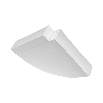 Imagen de 220 x 55 mm / 22 5,5 cm Codo de conducto rectangular horizontal para conexión tuberías, ángulo: 90, sistema ventilación, calefacción, refrigeración, elemento ventilación espacios