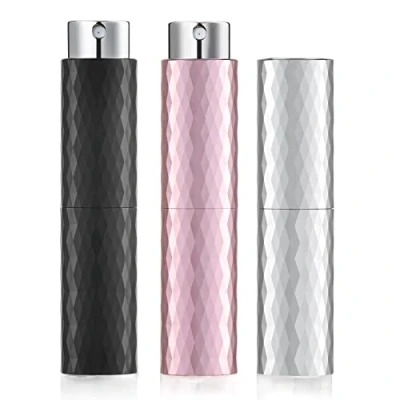 Imagen de Toureal Aluminio 8ml Atomizador Perfume Recargable, Perfumador Dispensador de Viaje, Spray Pulverizador Pequeño para Colonia (Negro, Plata, Rosa)