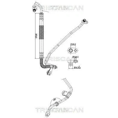Imagen de TRISCAN 9010 28029 Tubería de baja/alta presión, aire acondicionado compresor a condensador PEUGEOT: 2008 I