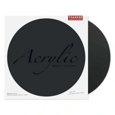 Imagen de THAKKER Acrylic Mat Satin Black Soporte para giradiscos de Cristal acrílico Satinado Negro 300 mm diámetro 12