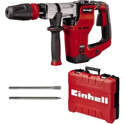 Imagen de Einhell Martillo de demolición TE DH 12 (1050 W, J, toma SDSmax, empuñadura con amortiguación vibrac.,empuñadura adicional ajustable, 4m cable, incl. cincel puntiagudo y plano, E box)