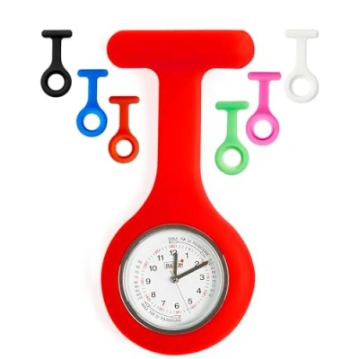 Imagen de pulox Reloj de Enfermera con Escala Pulso, Juego 1x Cuarzo y 6X Fundas Silicona higiénicas + 6 alfileres