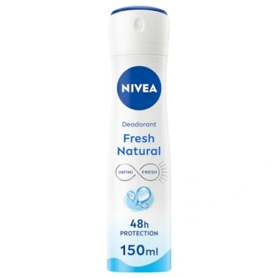 Imagen de NIVEA Fresh Natural en pack de 6 (6 x 150 ml), desodorante mujer con aroma fresco, spray sin aluminio para el cuidado femenino