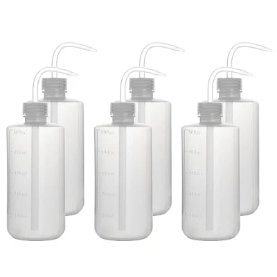 Imagen de stonylab 6 Paquete 500 ml Botella de Lavado, Botellas Plástico para Lavar con Presión, LDPE Material Boca Estrecha, Squeeze Wash Bottle,