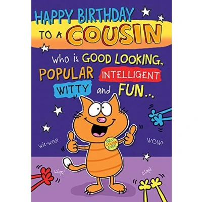 Imagen de Tarjeta de cumpleaños para primo 7 x 5 pulgadas Piccadilly Greetings