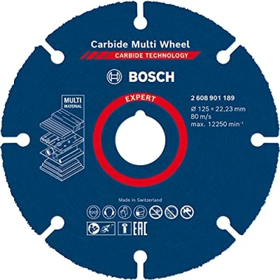Imagen de Bosch Professional 1x Disco de corte Expert Carbide Multi Wheel (para Madera dura, Ø 125 mm, accesorios Amoladora pequeña)