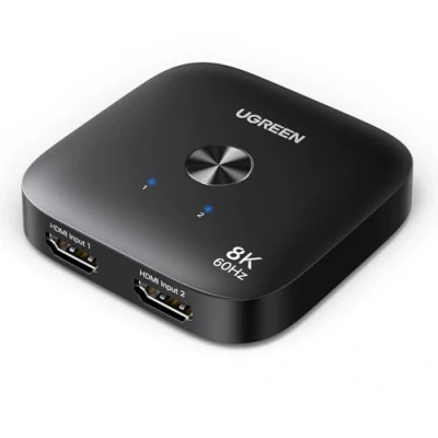 Imagen de UGREEN Switch HDMI 2.1 8K 60Hz 4K 240Hz 2 Entradas 1 Salida Conmutador Alta Resolución Soporta HDR VRR Dolby Atmos Compatible con PC PS5 PS4 Xbox One Serie X TV Box Proyector Monitor