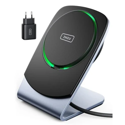 Imagen de INIU Cargador Inalambrico para iPhone con Magsafe, 15W Carga Rápida Magnético Enfriamiento Eficiente 16 15 Pro MAX, 14 Plus, 13, 12 (Adaptador USB C y Cable Incluidos)