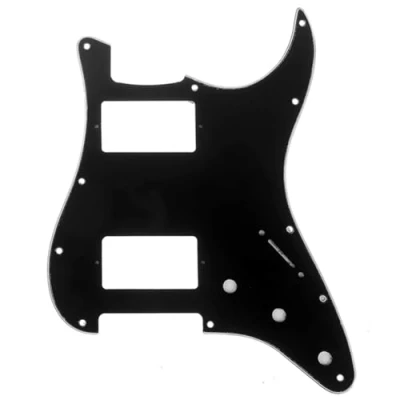 Imagen de Musiclily Pro 11 Agujeros HH Strat Pickguard Humbucker Golpeador para Guitarra Fender American/México Standard Stratocaster Estilo Moderno, 3 capas Negro
