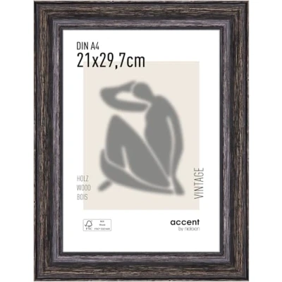 Imagen de Nielsen Accent Vintage 21x29,7 Madera Negro Din A4 3221103