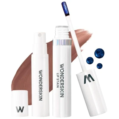 Imagen de Wonderskin Wonder Blading Lip Stain Peel Off And Reveal Kit Tinte De Labios Marrón Impermeable Larga Duración, Maquillaje Natural A Prueba Transferencia (Hush)