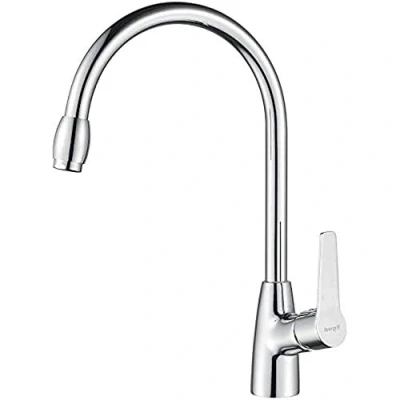 Imagen de Ibergrif M14026 Arial, Grifo de Cocina con Caño Alto, para Fregadero Monomando, Cromo