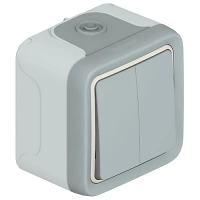 Imagen de Legrand 069725 pulsador doble gris plexo ii monob. sup. Ref. 6565120050