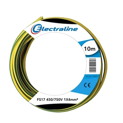 Imagen de Electraline 13241 Cable unipolar FS17, 10 m, sección 1 x 4 mm2, apto para cableado de cuadros eléctricos, circuitos eléctricos ascensores, montacargas