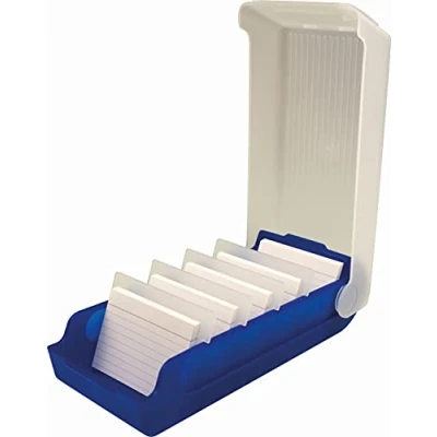 Imagen de Helit Beebox Caja para tarjetas (A7, de visita y fichas), color azul