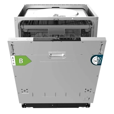 Imagen de Cecotec Lavavajillas Integrable 60cm Bolero Aguazero 8001 Full BI B. 14 Cubiertos, 8 Programas, Bajo Consumo, Motor Inverter Plus, 3º Bandeja, Control Táctil, O2 Dry, Filtro Antibacteriano