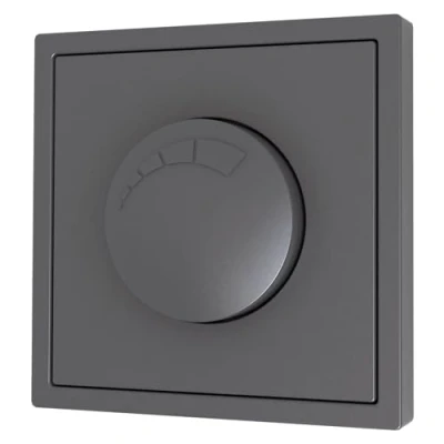 Imagen de MC POWER Atenuador LED empotrado Poco profundo regulador UP + marco para transformadores electrónicos pulsador encendido/apagado, memoria 250V/300W apto bombillas LED, antracita