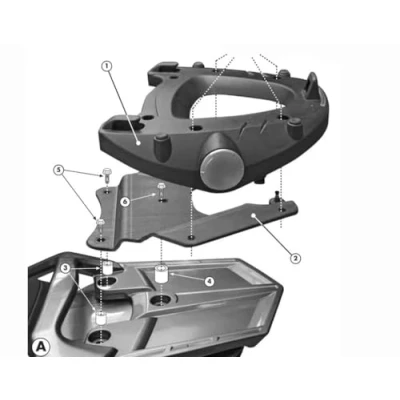 Imagen de Givi E228 Placa de Soporte para Monokey Baúl, Carga Máxima 6 Kg