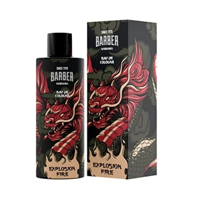 Imagen de BARBER MARMARA EXPLOSION FIRE Limited Edition Eau de Cologne 500 ml, botella cristal con aroma para hombre, paquete regalo, perfume fragancia unisex