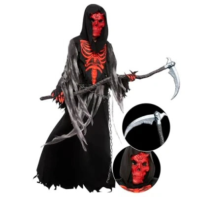Imagen de Spooktacular Creations Disfraz de parador cráneo rojo para Halloween X Large (13 15 años)