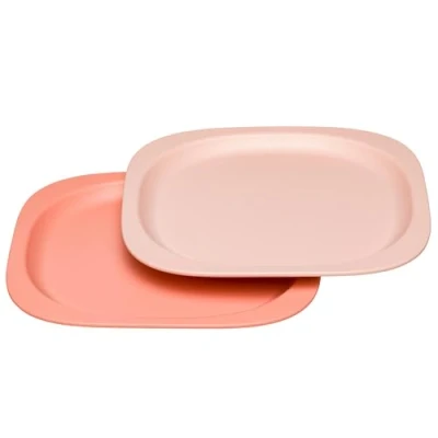 Imagen de nip Eat Green Juego de 2 platos infantiles ecológicos (melamina y BPA, aptos para lavavajillas microondas, no incluidos), color naranja