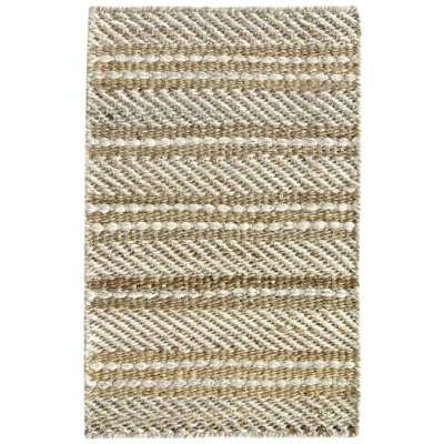 Imagen de HAMID Alfombra Yute Lana Olivia, y Yute, Tejida a Mano para Salon, Dormitorio, Sala de Estar, Blanco Natural, (40x60cm)