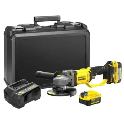 Imagen de STANLEY FATMAX SFMCG400M2K QW Mini amoladora 18V, 125mm, Velocidad 8500 rpm, 1 maletín, 2 baterías 4Ah y cargador 2Ah Gama V20