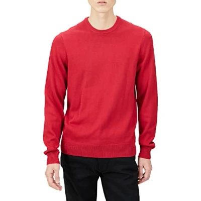 Imagen de Amazon Essentials Jersey de cuello redondo (Disponible en Tallas Grandes) Hombre, Rojo, XL