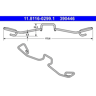 Imagen de ATE 11.8116 0299.1 Muelle, pinza de freno AUDI: A6 C5 Avant, Allroad