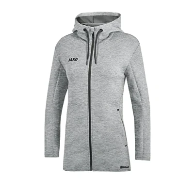 Imagen de JAKO Chaqueta con capucha para mujer Premium Basics, gris jaspeado, talla 36